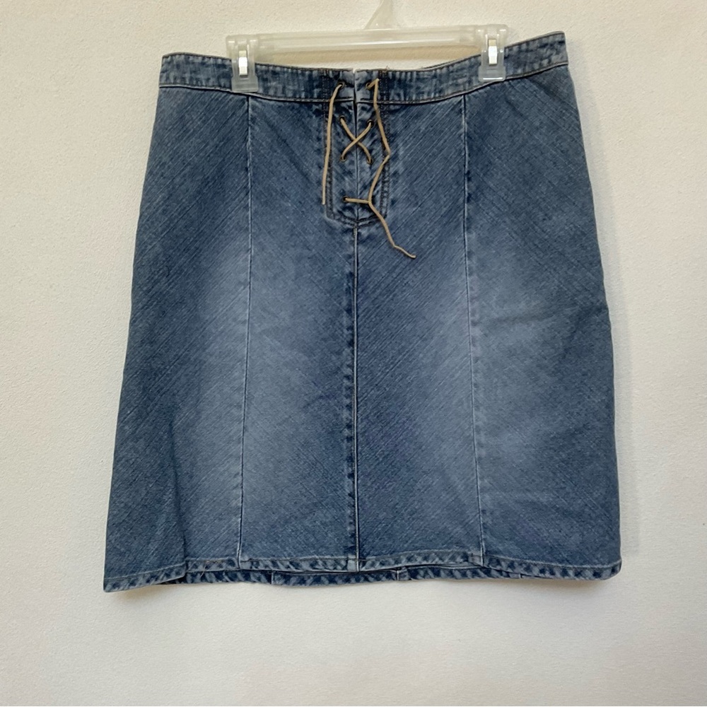 Geniune Sonoma Jean Company Vintage Midi Lace Up Skirt Size 16 Mid Wash